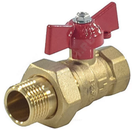 Кран шар AQUASFERA  В-Н 3/4" (20) белая бабочка 1104-02